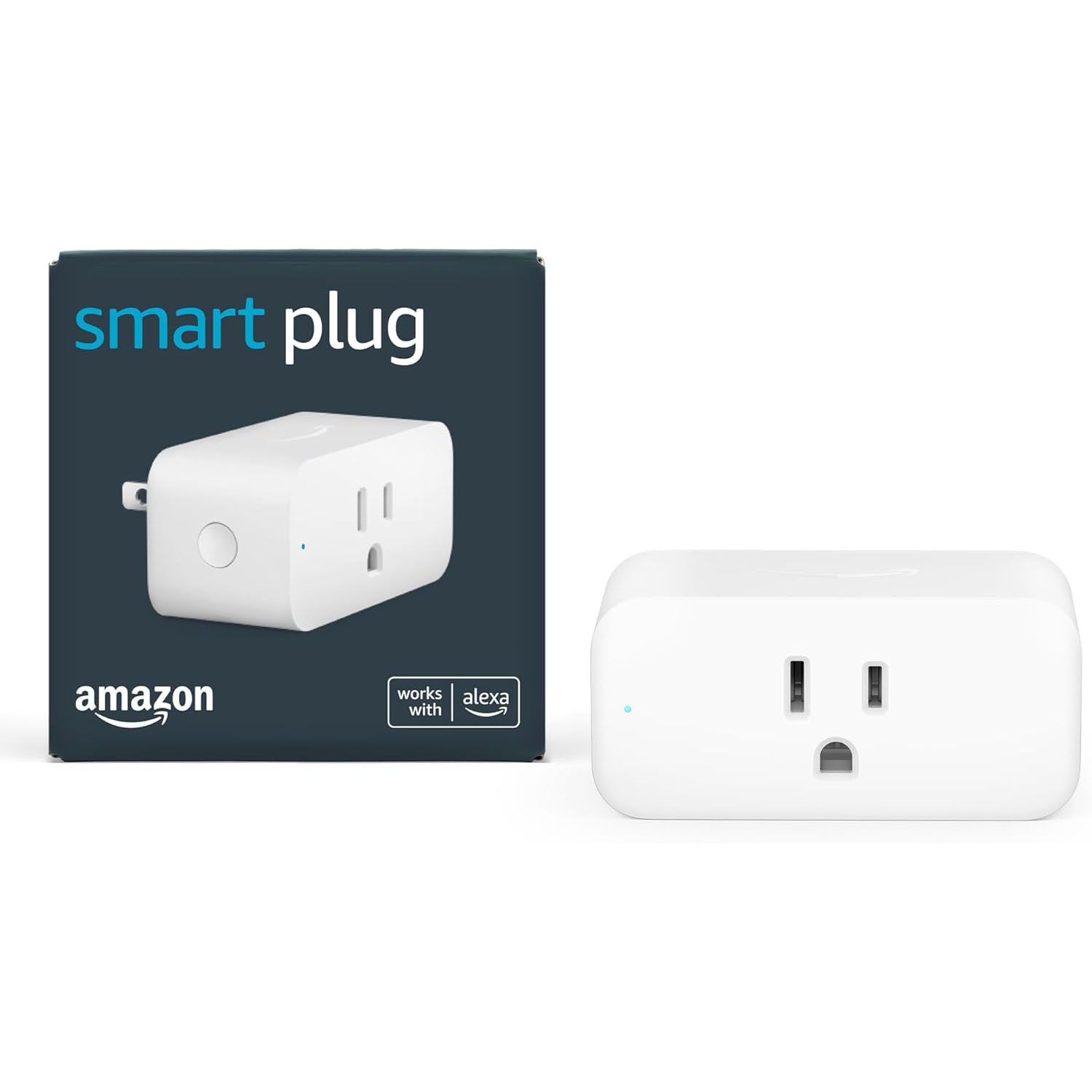 Amazon smart plug with Alexa compatibility, designed for remote control of connected devices via voice commands.