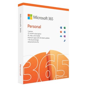 Microsoft 365 Personal, a 12-month subscription for one person, offers premium apps for PC, Mac, and mobile, 1TB cloud storage, and advanced security.