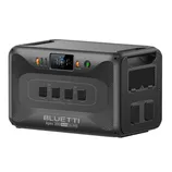 BLUETTI Apex 300 portable power station, 2764.8Wh capacity, with an LCD display, multiple AC outputs, and buttons for voltage selection and mode settings.