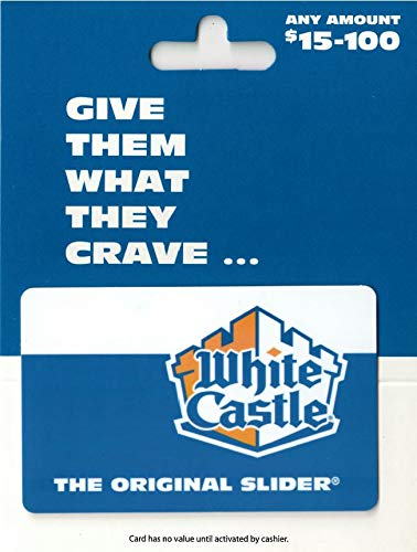 White Castle gift card, offering denominations from $15 to $100, promotes the tagline \“Give Them What They Crave... The Original Slider.\“