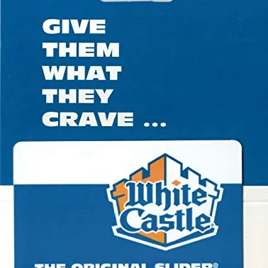White Castle gift card, offering denominations from $15 to $100, promotes the tagline \“Give Them What They Crave... The Original Slider.\“