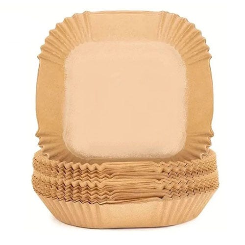 A pack of 125 brown paper liners for an airfryer.