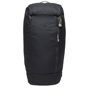 A sleek, black Mountain Hardwear Multi Pitch 30L Backpack with a streamlined design, featuring a top zip closure and side zip access, ideal for climbing and everyday use.