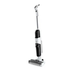 Bissell Cordless Wet/Dry Vacuum; a sleek, lightweight floor cleaner combining vacuuming and washing functions. It features a long handle, a detachable tank, and a roller brush, designed for easy maneuverability and efficient cleaning on various surfaces.