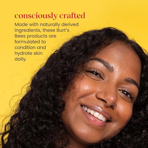 Burt's Bees skincare products are noted for their naturally derived ingredients, designed to condition and hydrate skin daily.