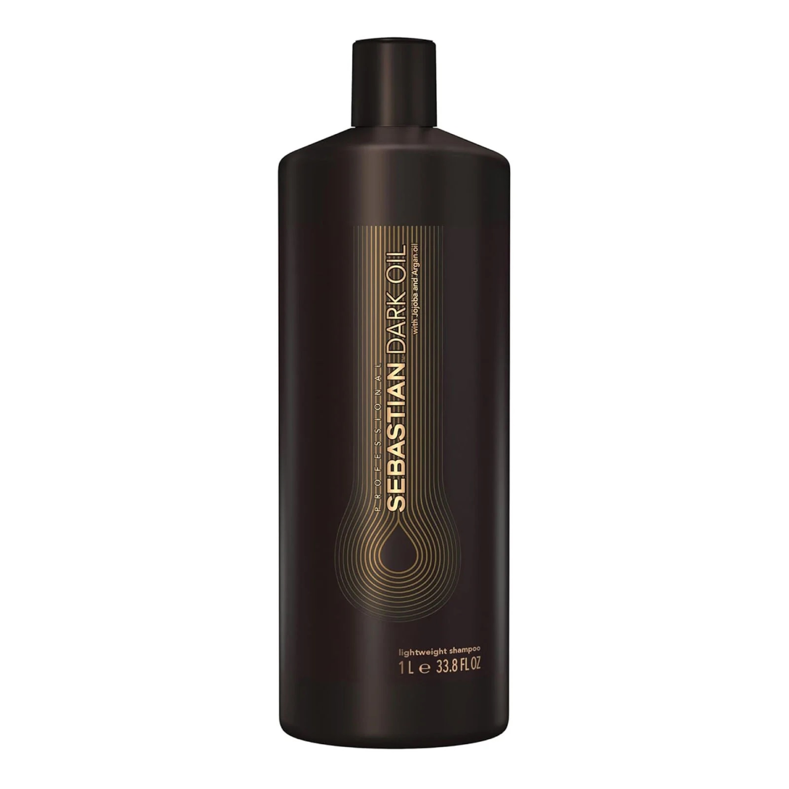 Sebastian Dark Oil Lightweight Shampoo, 1 liter (33.8 fl oz) bottle.
