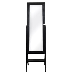 Standing full-length mirror with a black frame and a minimalist design.
