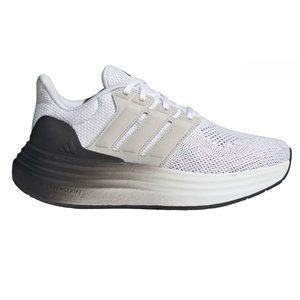 Adidas Women's Ultradream Shoes feature a white mesh upper with three signature stripes, a cushioned midsole labeled \“Dreamstrike,\“ and a gradient black-to-white heel for comfort and style.