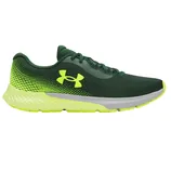 Green and yellow Under Armour running shoe with a gradient design and visible logo, featuring a cushioned sole.