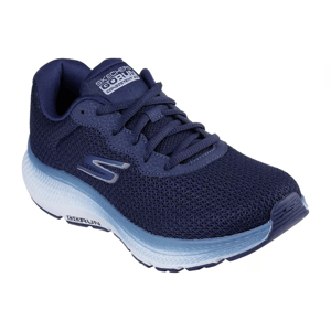 The Skechers Go Run Consistent 2.0 shoes are navy blue athletic sneakers with a mesh upper for breathability, featuring a cushioned sole for comfort and a lightweight design ideal for running or everyday use.