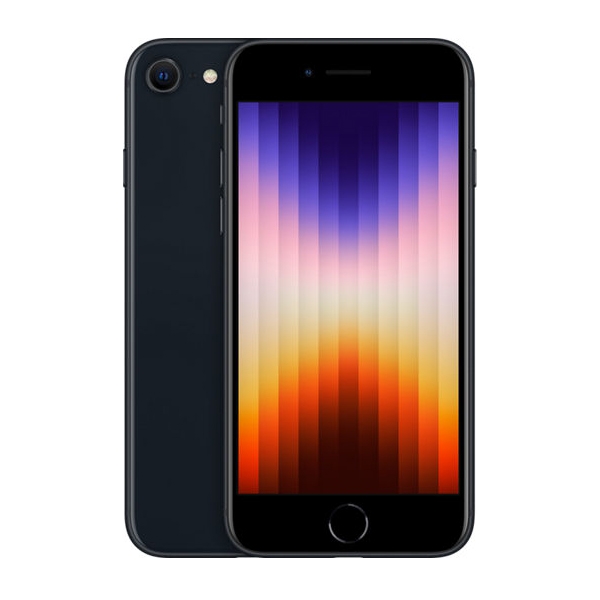 Black smartphone with a gradient background on the screen.