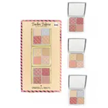 Pocket Palette Glowy Eye & Cheek set created for Macy's, featuring three compact palettes, each with four shades of shimmering eye and cheek colors, priced at $35.