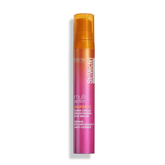 StriVectin Multi-Action Super-C Dark Circle Brightening Eye Serum with NIA-114 technology, designed to reduce dark circles.