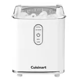 Cuisinart compact ice maker with control buttons for ice size selection and indicators for \“Ice Full\“ and \“Add Water.\“