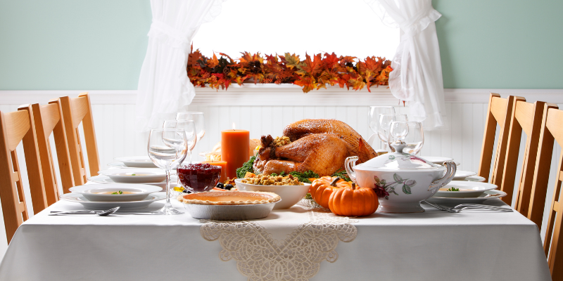 Thanksgiving dinner spread
