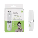 Painless electric shaver from The Claudine Collection by Pursonic, designed to effortlessly remove tiny hairs. Features include being powerful, gentle, and smooth.