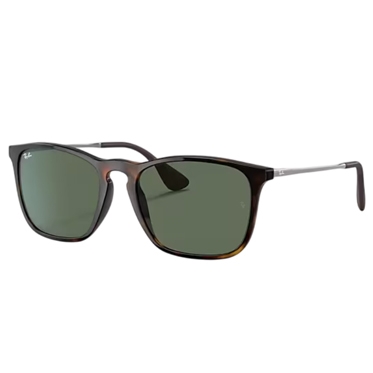 Pair of rectangular sunglasses with dark lenses, black frames, and thin metallic arms.