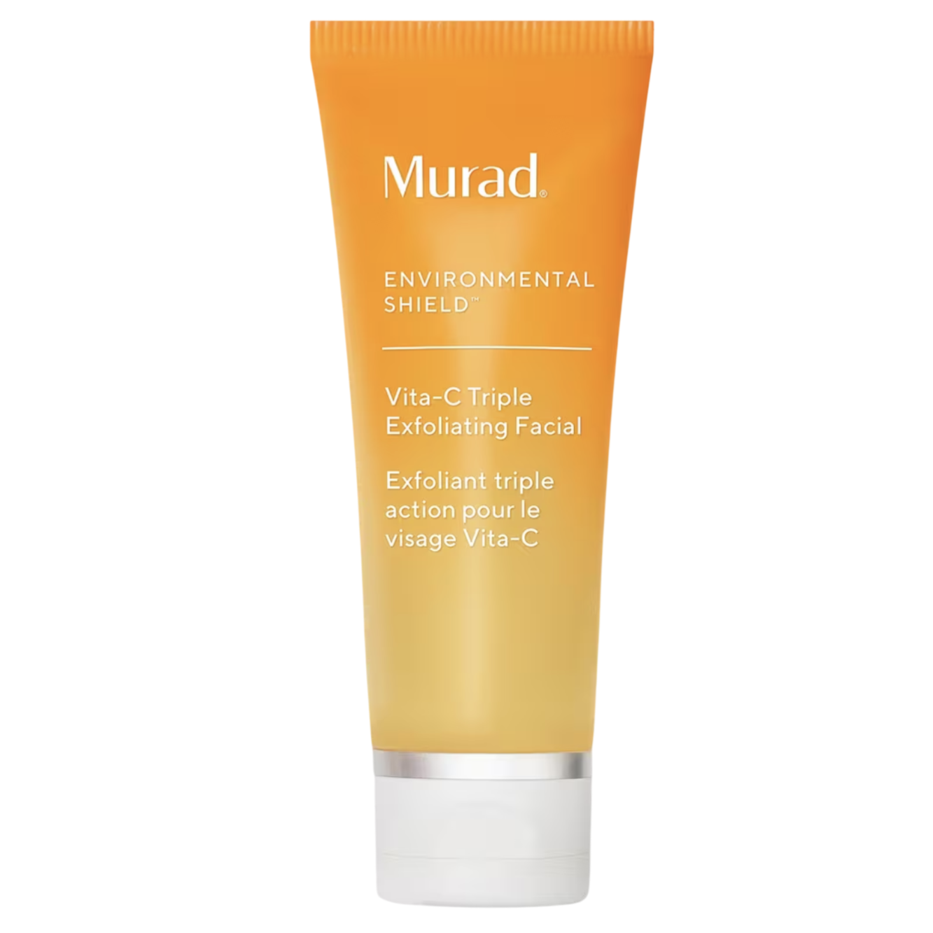 Murad Environmental Shield Vita-C Triple Exfoliating Facial, an exfoliant with vitamin C, is designed to enhance skin radiance and texture.