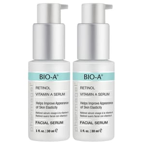 Pharmagel Bio-A Retinol Facial Serum is a vitamin A serum designed to improve skin elasticity. Each bottle contains 1 fl. oz. (30 ml) and aims to enhance the appearance of the skin.