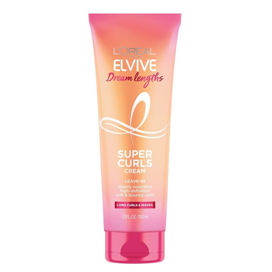 L'Oréal Paris Elvive Dream Lengths Super Curls Cream is a leave-in treatment that deeply nourishes and defines curls for long curls and waves. Size: 5.1 fl. oz (150 ml).