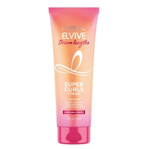 L'Oréal Paris Elvive Dream Lengths Super Curls Cream is a leave-in treatment that deeply nourishes and defines curls for long curls and waves. Size: 5.1 fl. oz (150 ml).