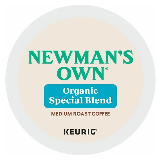 Newman's Own Organic Special Blend, Medium Roast Coffee K-Cup for Keurig brewers.