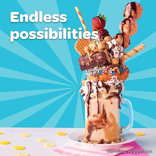 The image does not show a 5lb jar of Skippy Peanut Butter; instead, it features an overflowing dessert mug with various sweets and ice cream.