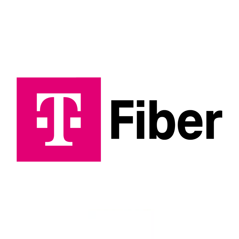 Logo for T-Fiber, showing a magenta \“T\“ on the left and the word \“Fiber\“ in black text on the right.