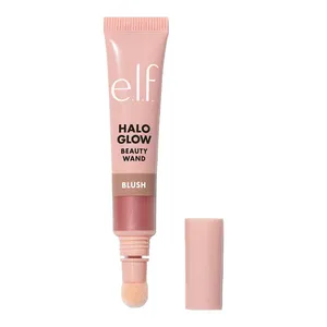 e.l.f. Halo Glow Beauty Wand in Blush, featuring a tube with a sponge applicator and pink cap.