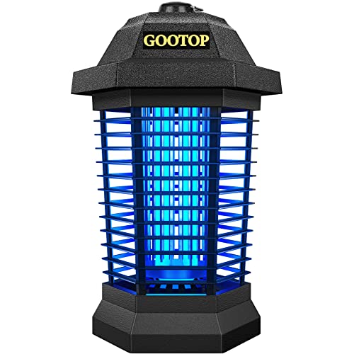 Gootop insect zapper with a black exterior and blue light grid, designed for attracting and eliminating insects.
