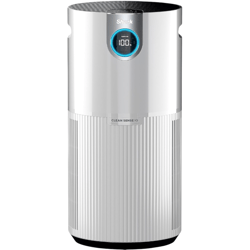 Shark air purifier with Clean Sense IQ technology, featuring a digital display indicating air quality levels.