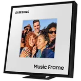 Samsung Music Frame featuring a digital display with a group selfie.
