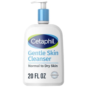 Cetaphil Gentle Skin Cleanser for normal to dry skin, 20 fl oz, dermatologist recommended for sensitive skin.