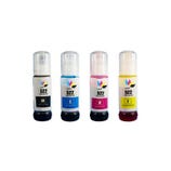 Four bottles of Epson Ink 522 in black (BK), cyan (C), magenta (M), and yellow (Y) with clear caps, designed for use in color inkjet printers. Each bottle displays a label indicating its color with a small icon symbolizing ink.
