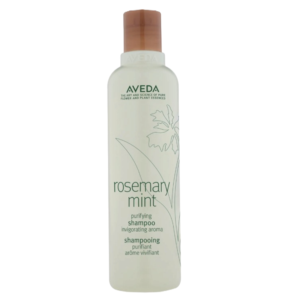 Aveda Rosemary Mint Shampoo is a purifying shampoo with an invigorating aroma, featuring botanical and plant essences. It's designed for cleansing and refreshing the hair.