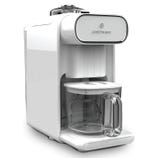 A white ChefWave automatic milk frother featuring a sleek design with a transparent jug and handle.
