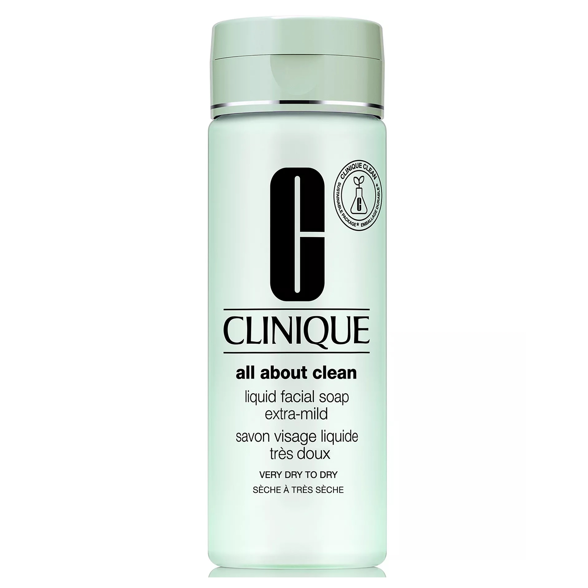 Clinique All About Clean Liquid Facial Soap Extra-Mild is designed for very dry to dry skin, providing gentle cleansing without drying out the skin.