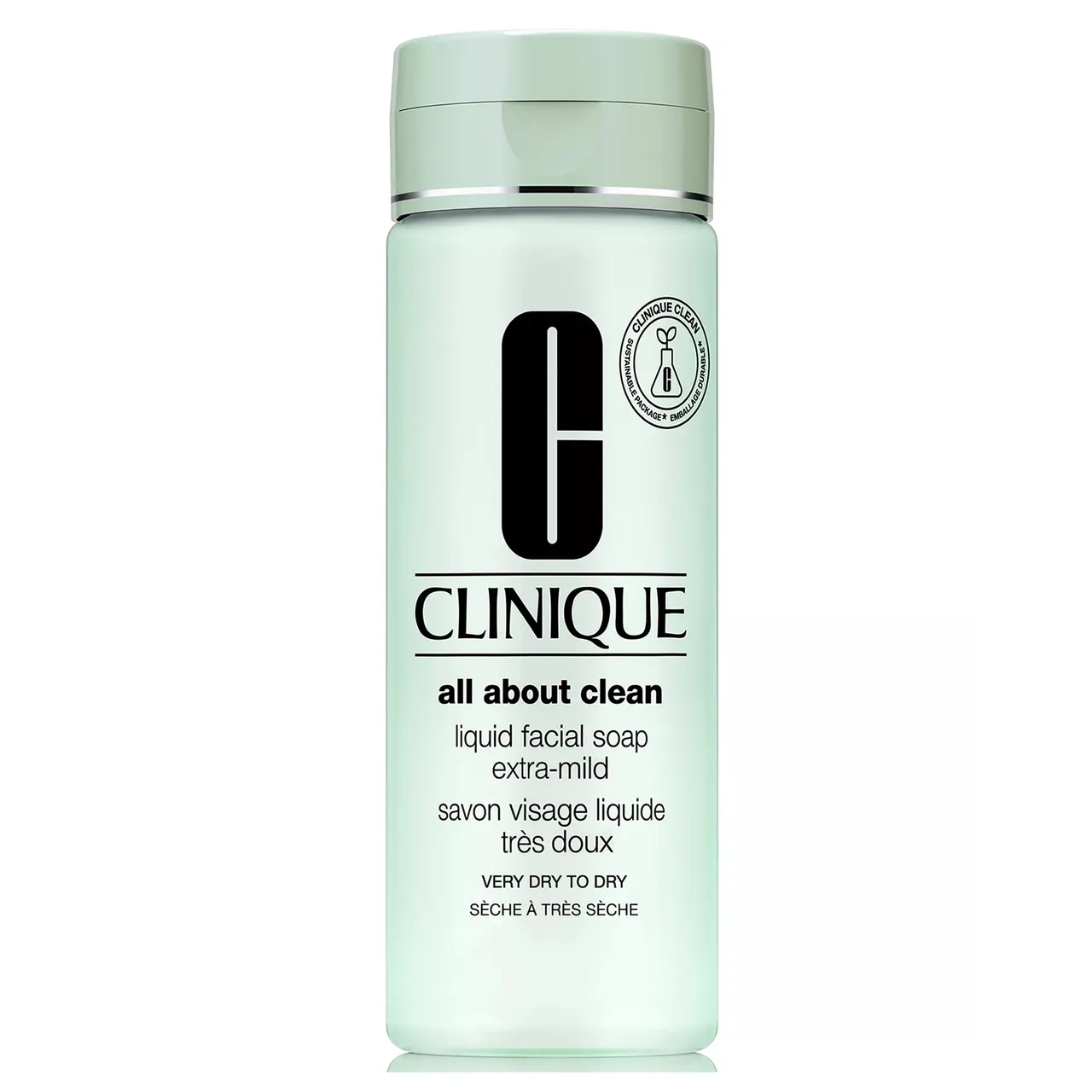 Clinique All About Clean Liquid Facial Soap Extra-Mild is designed for very dry to dry skin, providing gentle cleansing without drying out the skin.
