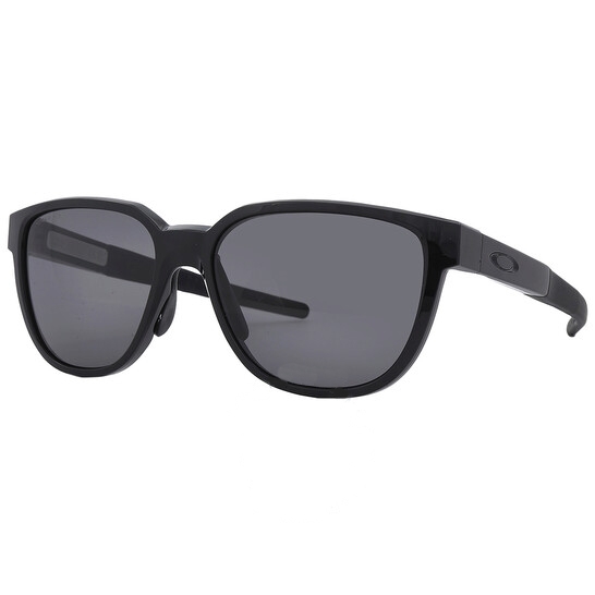 Black Oakley Men's Actuator Prizm Sunglasses with a sleek, rectangular design and dark tinted lenses featuring the Oakley logo on the side.