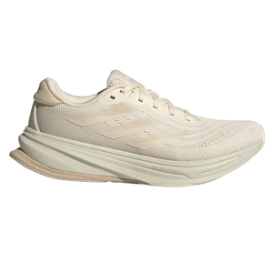 Cream-colored Adidas running shoe with a lightweight mesh upper and cushioned sole featuring \“DREAMSTRIKE\“ technology. Subtle three-stripe branding on the side.