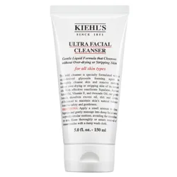 Kiehl's Ultra Facial Cleanser, a gentle liquid formula suitable for all skin types, cleanses without over-drying or stripping skin. Comes in a 5.0 fl. oz. (150 ml) size.