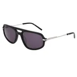 Black aviator sunglasses with silver metal arms and dark tinted lenses.