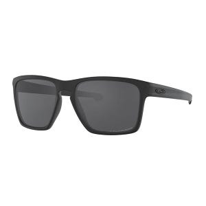 Oakley Sliver Sunglasses feature a sleek, rectangular frame with black polarized lenses and a matte finish. The design includes a small logo on the temple, offering a stylish and functional eyewear option.