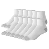A pack of white ankle socks with gray cushioning on the toes and heels, arranged in two rows.