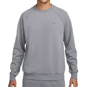 Gray sweatshirt with a small Nike logo on the chest, featuring long sleeves and a crew neck design.