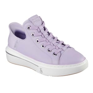 A light purple sneaker with a lace-up design, featuring metal eyelets and a white sole with a subtle logo detail along the side.
