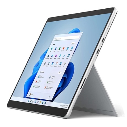 A modern tablet with a kickstand, displaying a colorful user interface with app icons.