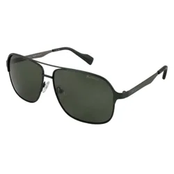 Ben Sherman sunglasses with green lenses and semi-rimless metal frame, featuring adjustable nose pads for comfort.