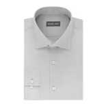 A gray men's dress shirt from Michael Kors featuring a standard collar and button cuffs.