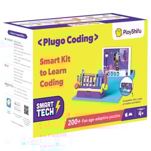 PlayShifu Plugo Coding Kit is a smart coding set for kids aged 4 and above with 200+ fun puzzles. It's compatible with various Android, iOS, and Amazon Fire devices.